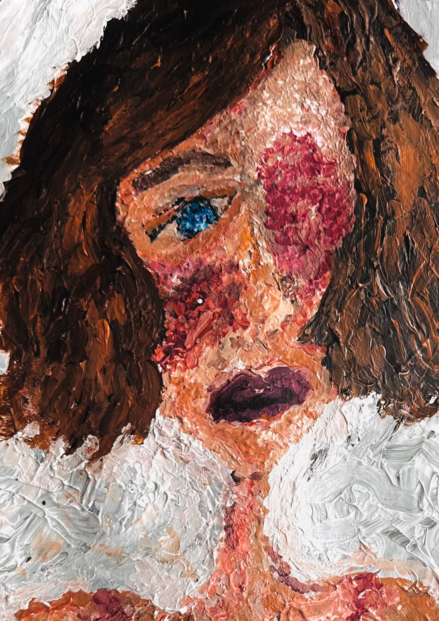 Expressionist painting in ink and pigment by Zara Waters